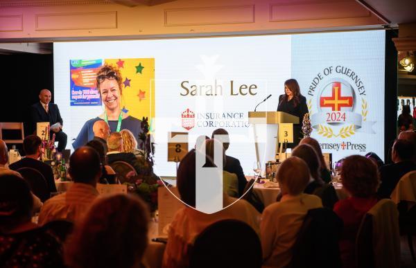 Pic supplied by Andrew Le Poidevin, 19-10-2024. The 2024 Guernsey Press Pride of Guernsey Awards night at St Pierre Park Hotel.
Jo Priaulx.