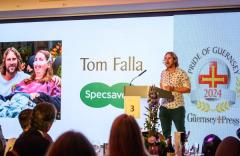 Pic supplied by Andrew Le Poidevin, 19-10-2024. The 2024 Guernsey Press Pride of Guernsey Awards night at St Pierre Park Hotel.
Carer of the Year Award sponsored by Specsavers.
Presented by Jo Delbridge.
Winner Tom Falla.
