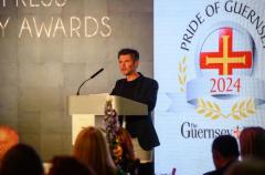 Pic supplied by Andrew Le Poidevin, 19-10-2024. The 2024 Guernsey Press Pride of Guernsey Awards night at St Pierre Park Hotel.
Carl Ward was the MC for the Evening.