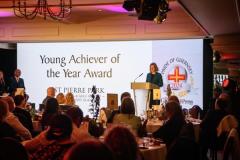 Pic supplied by Andrew Le Poidevin, 19-10-2024. The 2024 Guernsey Press Pride of Guernsey Awards night at St Pierre Park Hotel.
Young Achiever of the Year Award sponsored by St Pierre Park Hotel.
Presented by Elizabeth Raine.