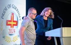 Pic supplied by Andrew Le Poidevin, 19-10-2024. The 2024 Guernsey Press Pride of Guernsey Awards night at St Pierre Park Hotel.
Young Achiever of the Year Award sponsored by St Pierre Park Hotel.
Presented by Elizabeth Raine.
Winner Blake Le Ber.