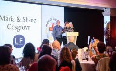 Pic supplied by Andrew Le Poidevin, 19-10-2024. The 2024 Guernsey Press Pride of Guernsey Awards night at St Pierre Park Hotel.
Parents of the Year Award sponsored by Leapfrog.
Winners Maria & Shane Cosgrove.