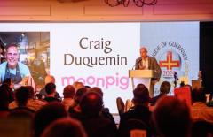 Pic supplied by Andrew Le Poidevin, 19-10-2024. The 2024 Guernsey Press Pride of Guernsey Awards night at St Pierre Park Hotel.
Customer Service of the Year Award sponsored by Moonpig.
Winner Craig Duquemin.