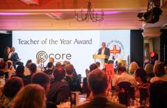 Pic supplied by Andrew Le Poidevin, 19-10-2024. The 2024 Guernsey Press Pride of Guernsey Awards night at St Pierre Park Hotel.
Teacher of the Year Award sponsored by Core Fund Services.
Presented by Martin Scott.
