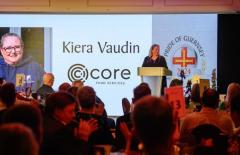 Pic supplied by Andrew Le Poidevin, 19-10-2024. The 2024 Guernsey Press Pride of Guernsey Awards night at St Pierre Park Hotel.
Teacher of the Year Award sponsored by Core Fund Services.
Winner Kiera Vaudin.