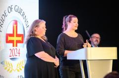 Pic supplied by Andrew Le Poidevin, 19-10-2024. The 2024 Guernsey Press Pride of Guernsey Awards night at St Pierre Park Hotel.
Arts Contribution Award sponsored by The Guernsey Press.
Presented by Simon De La Rue.
Winner Guernsey Street Festival.