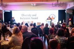 Pic supplied by Andrew Le Poidevin, 19-10-2024. The 2024 Guernsey Press Pride of Guernsey Awards night at St Pierre Park Hotel.
Diversity & Inclusion Award sponsored by Guernsey Energy.
Presented by Michelle Steele.