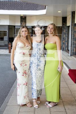 Picture by Sophie Rabey.  24-05-24.  Grammar School Sixth Form Prom 2024 at St Pierre Park.
L-R Lexie Brock (17), Katherine Dodd (17) and Ruby Paris-Smith (18).