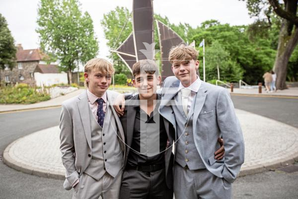 Picture by Sophie Rabey.  05-07-24.  La Mare De Carteret Prom at St Pierre Park.
L-R Alfie Worley, Jake Domaille and Lewis Buckholt (all 16)