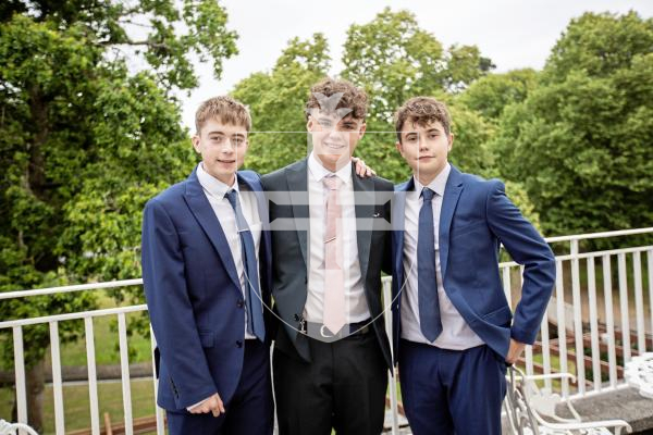 Picture by Sophie Rabey.  05-07-24.  La Mare De Carteret Prom at St Pierre Park.
L-R Sam Greenahalf (16), Zach Langlois (15) and Tyler Ogier (16).