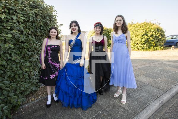 Picture by Sophie Rabey.  21-06-24.  St Sampsons High School Prom at The Peninsula Hotel.
Caitlin Jouhning (16), Shannon Hussey (16), Ariya Gavey (16) and Jasmin Atkinson (16)