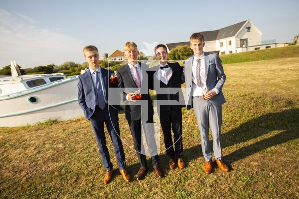Picture by Sophie Rabey.  21-06-24.  St Sampsons High School Prom at The Peninsula Hotel.
L-R David Wallis (16), Adam Walter (16), Harry Thomas (16) and Charlie Le Poidevin (16)