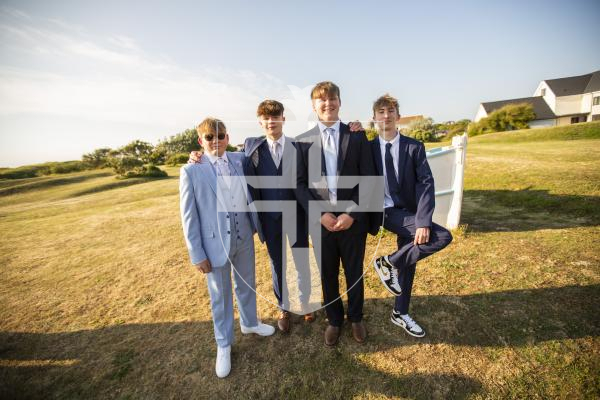 Picture by Sophie Rabey.  21-06-24.  St Sampsons High School Prom at The Peninsula Hotel.
L-R Oliver Jefferys (16), Oliver Crawford (16), Ethan Dray (16) and Sam Kaill (16)