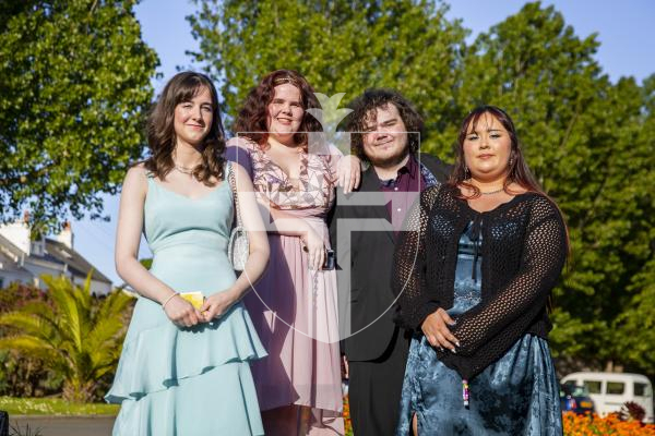 Picture by Luke Le Prevost. 26-05-23.
Grammar School Sixth Form Centre Prom at St Pierre Park Hotel. L-R Abbey Leivers (18), Sienna James (18), Jacob Ferbrache (18) and Nattaliya Besser (17)