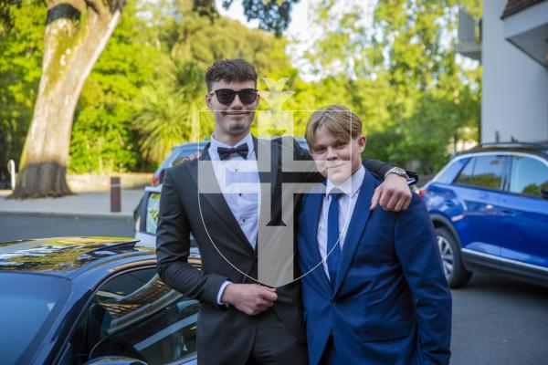 Picture by Luke Le Prevost. 26-05-23.
Grammar School Sixth Form Centre Prom at St Pierre Park Hotel. L-R Jamie Salmon (18) and Finn Taylor-Milroy (17)