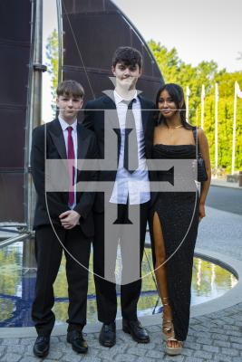 Picture by Luke Le Prevost. 26-05-23.
Grammar School Sixth Form Centre Prom at St Pierre Park Hotel. L-R James Gorbert, Travis Hutchins and Natalee Le Galloudec (all 18)