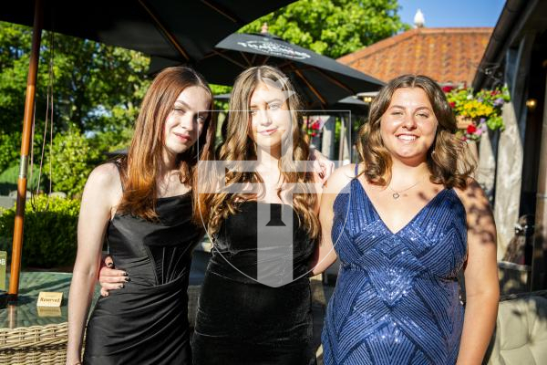 Picture by Luke Le Prevost. 23-06-23.
Les Beaucamps High School Prom 2023 at The Farmhouse Hotel. L-R Olivia Kettlety (15), Amelia Duff (15) and Leah Torode (16)