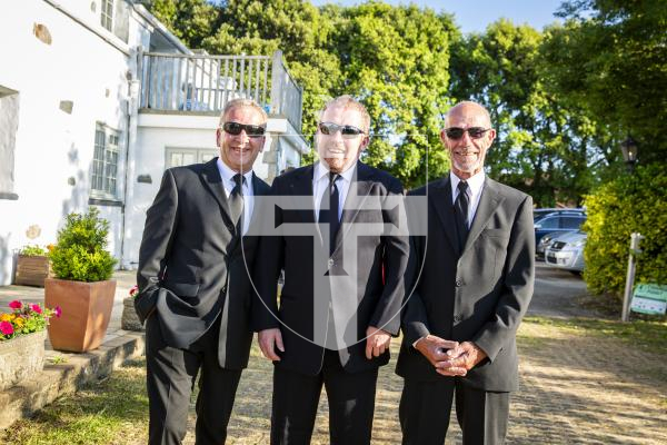 Picture by Luke Le Prevost. 23-06-23.
Les Beaucamps High School Prom 2023 at The Farmhouse Hotel. L-R Caretakers Martin Page, Steven Hergreaves and Trevor Whitwam