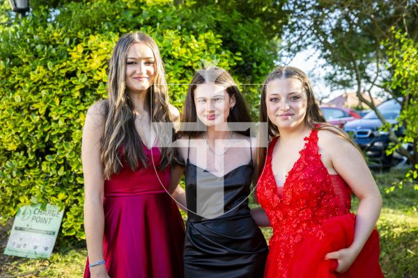 Picture by Luke Le Prevost. 23-06-23.
Les Beaucamps High School Prom 2023 at The Farmhouse Hotel. L-R Lauren Ferbrache (16), Brook Quintal (16) and Skye Myles (15)