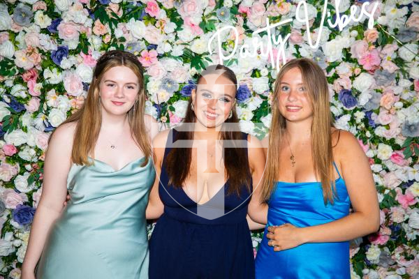 Picture by Luke Le Prevost. 29-06-23.
Grammar School Yr 11 Prom 2023 at The Farmhouse. L-R Abby Langlois, 16, Anna Bailey, 16, and McKenzie Rich, 16