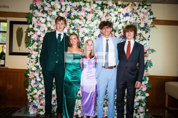 Picture by Luke Le Prevost. 29-06-23.
Grammar School Yr 11 Prom 2023 at The Farmhouse. L-R Harry Hodgson, 16, Frankie Savident, 16, Aimee Lilley, 16, Cayden Tardif, 16, and Callum Russell, 16