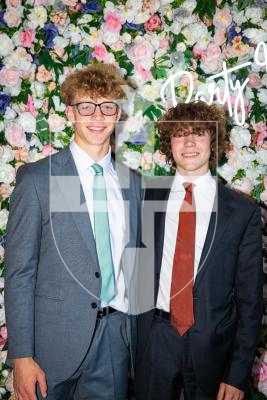 Picture by Luke Le Prevost. 29-06-23.Grammar School Yr 11 Prom 2023 at The Farmhouse. L-R Ollie Miller, 16, and Callum Russell, 16