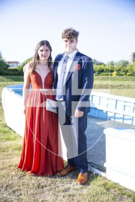 Picture By Peter Frankland. 06-07-23 St. Sampson's High Prom at Peninsula Hotel. L-R - Poppy Inder and Oliver Le Sauvage.