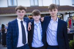Picture By Peter Frankland. 06-07-23 St. Sampson's High Prom at Peninsula Hotel. L-R - Harry Miller, Josh Moffat and Ed Cooper.