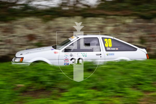 Picture by Jason Friend 20.02.2026 Guernsey Rally 2026 competitors take on the lanes of the castel stage on Friday afternoon