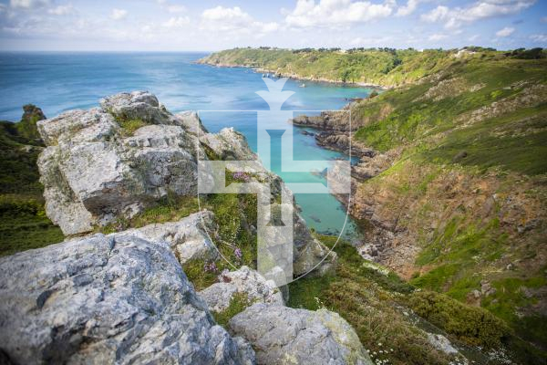 Picture by Sophie Rabey.  14-05-20.  GENERIC SCENIC picture taken on the cliffs at Jerberg looking towards Moulin Huet Bay.