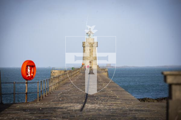 Picture by Sophie Rabey.  21-02-21.  Generic Scenic pictures on East Coast.  Inbetween storms Eunice and Franklin.
St Peter Port Harbour Lighthouse / Breakwater.