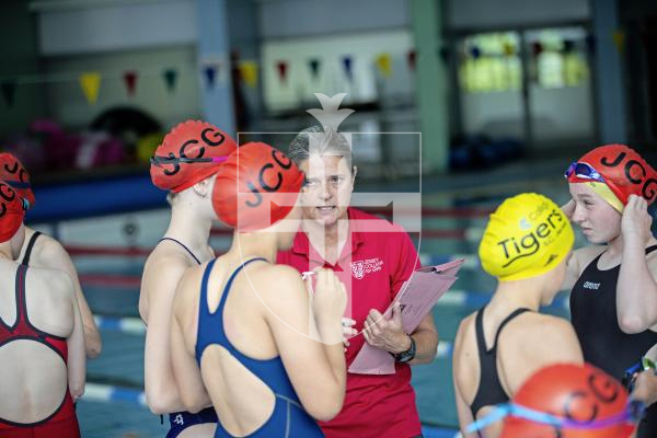 Picture By Peter Frankland. 19-06-24 Swimming Gala between Ladies' College and Jersey College for Girls at Beau Sejour. Jersey coach