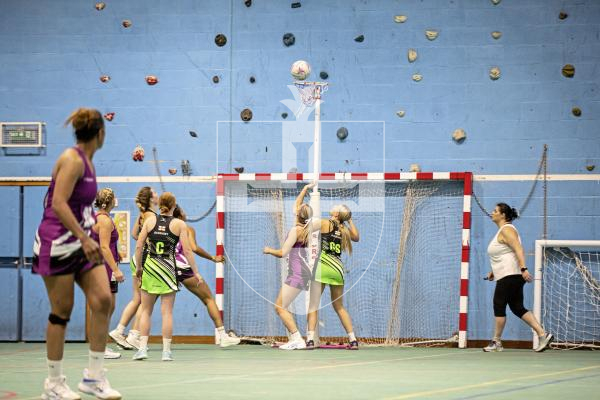 Picture by Sophie Rabey.  22-06-24.  Netball Action at Elizabeth College - Guernsey vs Armed Forces.