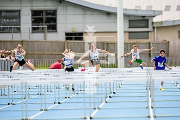 Picture by Sophie Rabey.  23-06-24.  Athletics Action at Footes Lane.  Inter-insular.
75m Hurdles.