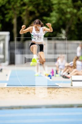 Picture by Sophie Rabey.  23-06-24.  Athletics Action at Footes Lane.  Inter-insular.
Long Jump (U13s)