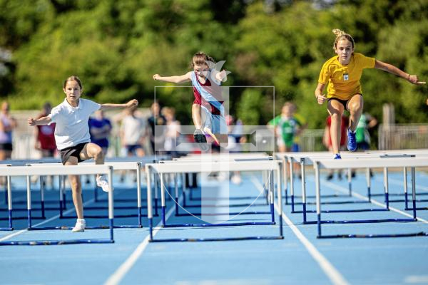 Picture by Sophie Rabey.  26-06-24.  Primary Schools Athletics Track & Field Competition at Footes Lane.
Year 6 Girls - Hurdles Semi Final.