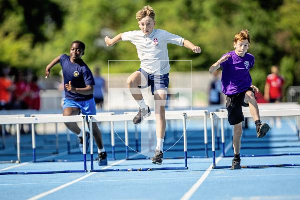 Picture by Sophie Rabey.  26-06-24.  Primary Schools Athletics Track & Field Competition at Footes Lane.
Year 6 Boys - Hurdles Semi Final.