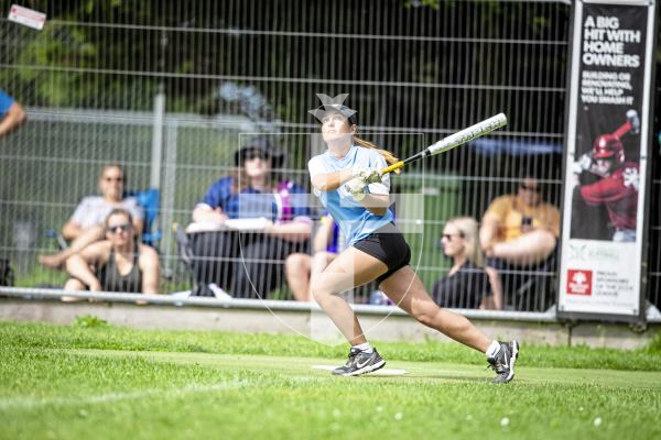 Picture by Peter Frankland. 10-08-24 Softball at Beau Sejour. All Division Knockout. Tomahawks v Hurricanes. (Hurricanes batting)