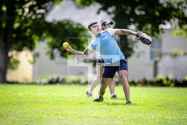 Picture by Peter Frankland. 10-08-24 Softball at Beau Sejour. All Division Knockout. Tomahawks v Hurricanes. (Tomahawks batting).