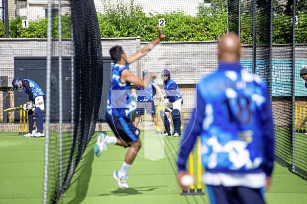 Picture by Peter Frankland. 20-08-24 The Mens T20 Cricket World Cup regional qualifiers  start tomorrow at KGV and Port Soif. The Greek team in the nets.