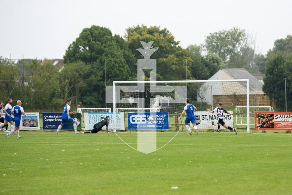 Picture by Karl Dorfner 31-08-2024 - Action from Priaulx Football St Martin's v Rovers - The 1st half goal