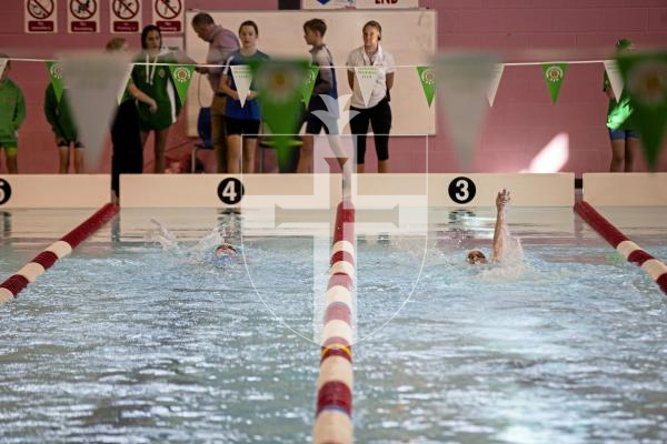 Picture by Sophie Rabey.  05-10-24.  GASA 100m Championships 2024 at St Sampsons High School.
Female 9 & Over 100SC Meter Backstroke.
Anne Thompson and Rosie Ogier.