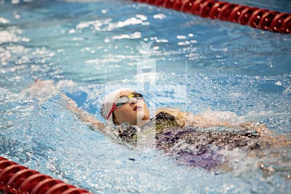 Picture by Sophie Rabey.  05-10-24.  GASA 100m Championships 2024 at St Sampsons High School.
Female 9 & Over 100SC Meter Backstroke.
Isablle Price.