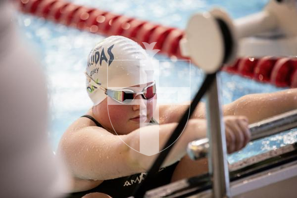 Picture by Sophie Rabey.  05-10-24.  GASA 100m Championships 2024 at St Sampsons High School.
Female 9 & Over 100SC Meter Backstroke.
Erin McKenna.