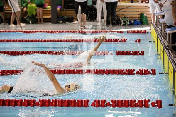 Picture by Sophie Rabey.  05-10-24.  GASA 100m Championships 2024 at St Sampsons High School.
Female 9 & Over 100SC Meter Backstroke.
Jemima Green.