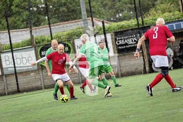 Picture by Sophie Rabey.  06-06-25.  Walking Football at KGV.  Guernsey Select vs England 0ver75s.