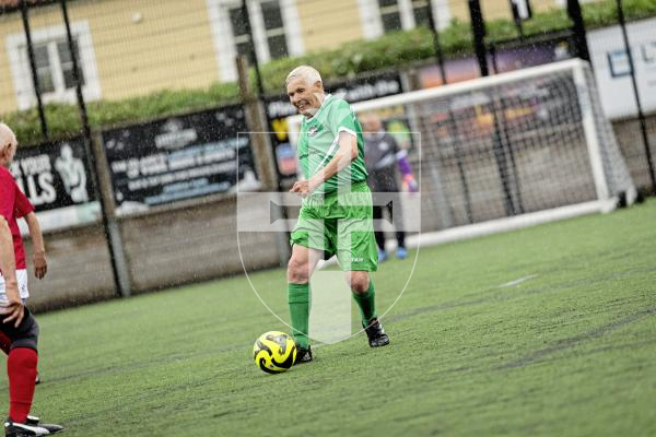 Picture by Sophie Rabey.  06-06-25.  Walking Football at KGV.  Guernsey Select vs England 0ver75s.