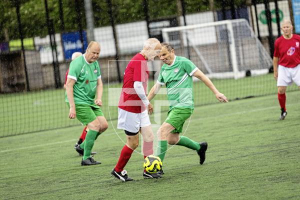 Picture by Sophie Rabey.  06-06-25.  Walking Football at KGV.  Guernsey Select vs England 0ver75s.