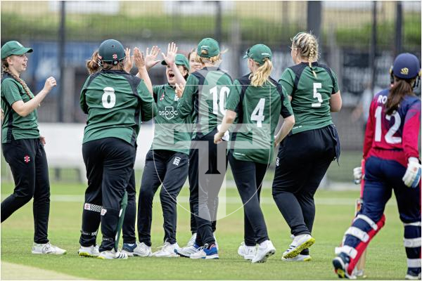Guernsey celebrate the opening wicket of Maria Da Rocha