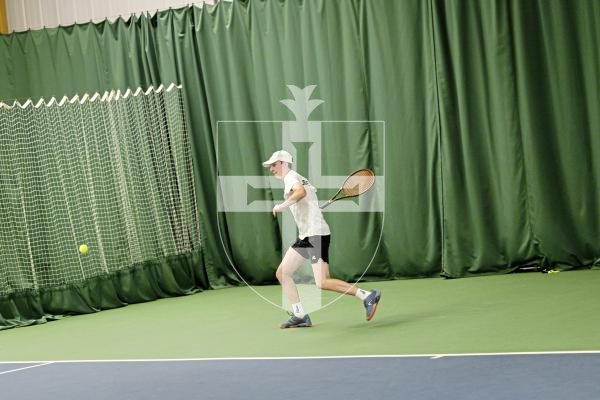 Picture by Sophie Rabey.  22-07-25.  BNP Paribas Guernsey Open Tennis.
U16s - Max Forbes vs Nile Hannah (pictured).